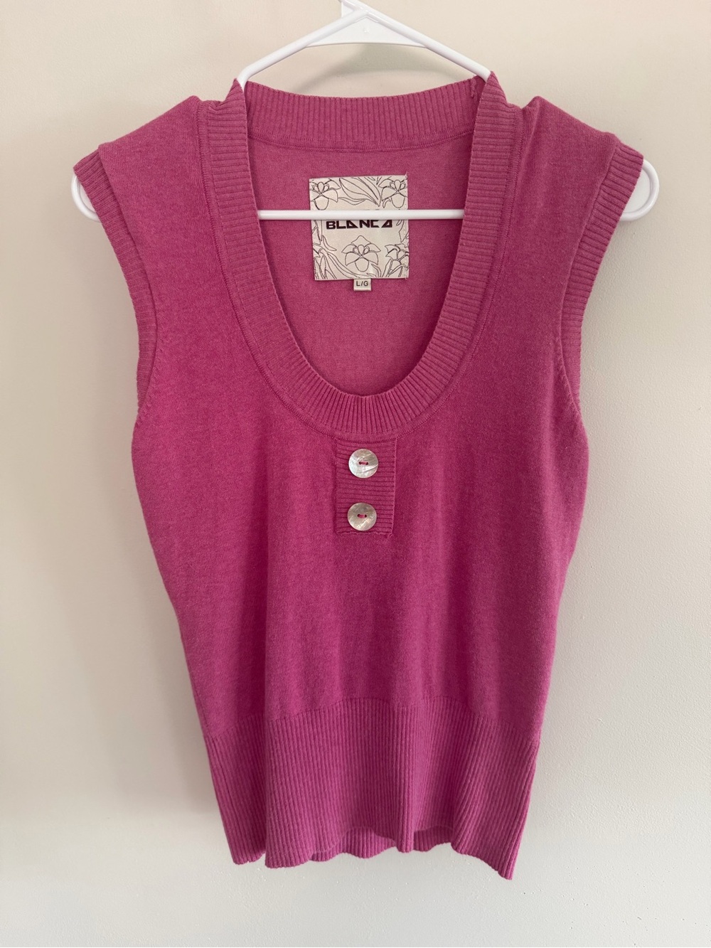 Costa Blanca Ribbed Scoop Neck Knit Top - Pink